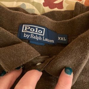 Polo Mens XXL Short sleeve brown Henley